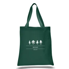 12 Oz. Colored Canvas Simple Tote Bag Printed with a Customizable PINES COLLECTION Design