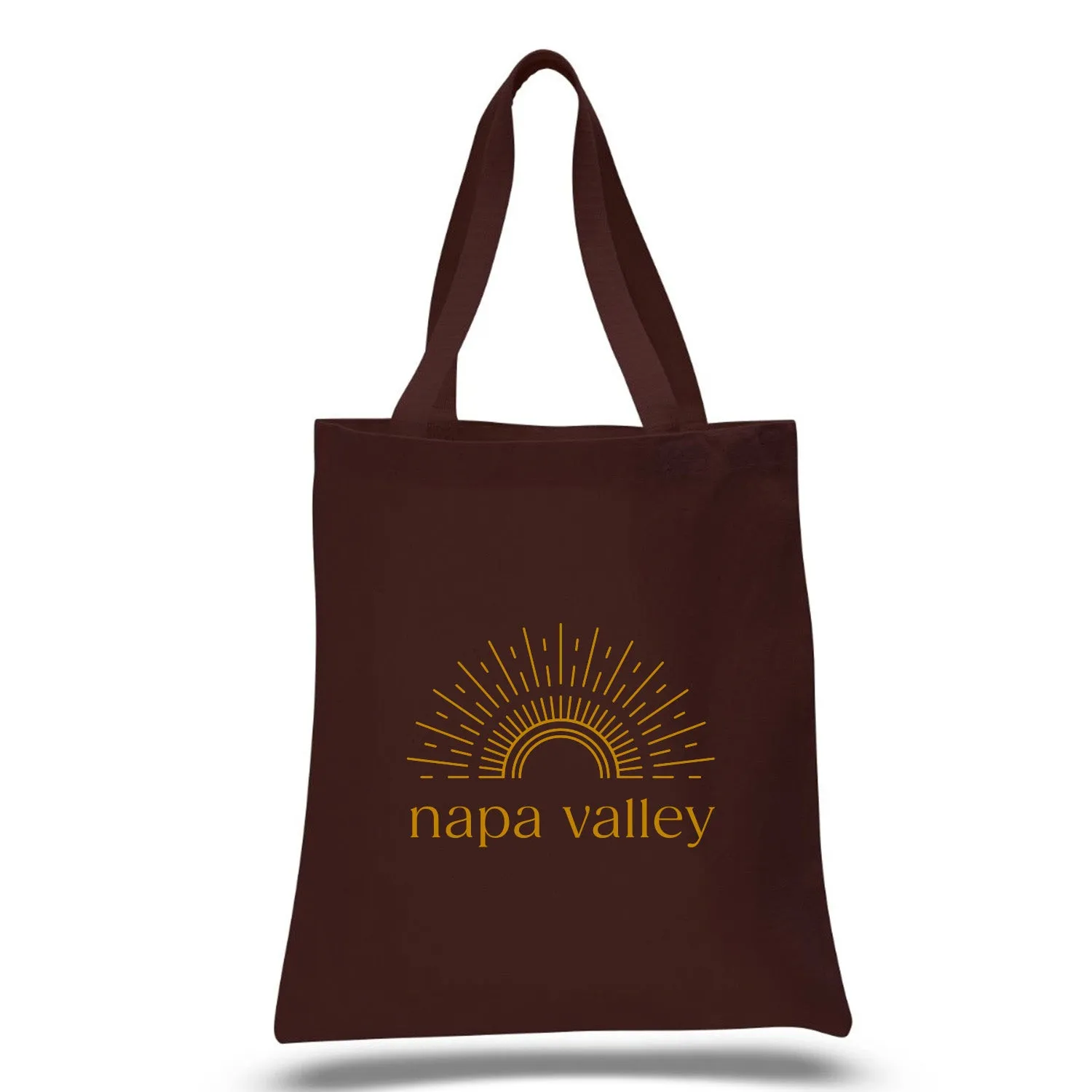 12 Oz. Colored Canvas Simple Tote Bag Printed with a Customizable SUNSHINE COLLECTION Design