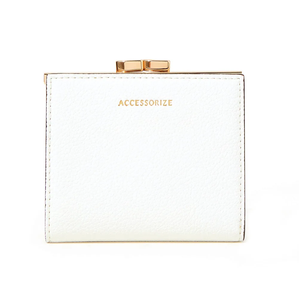 Accessorize London White Clip Frame Bella Purse