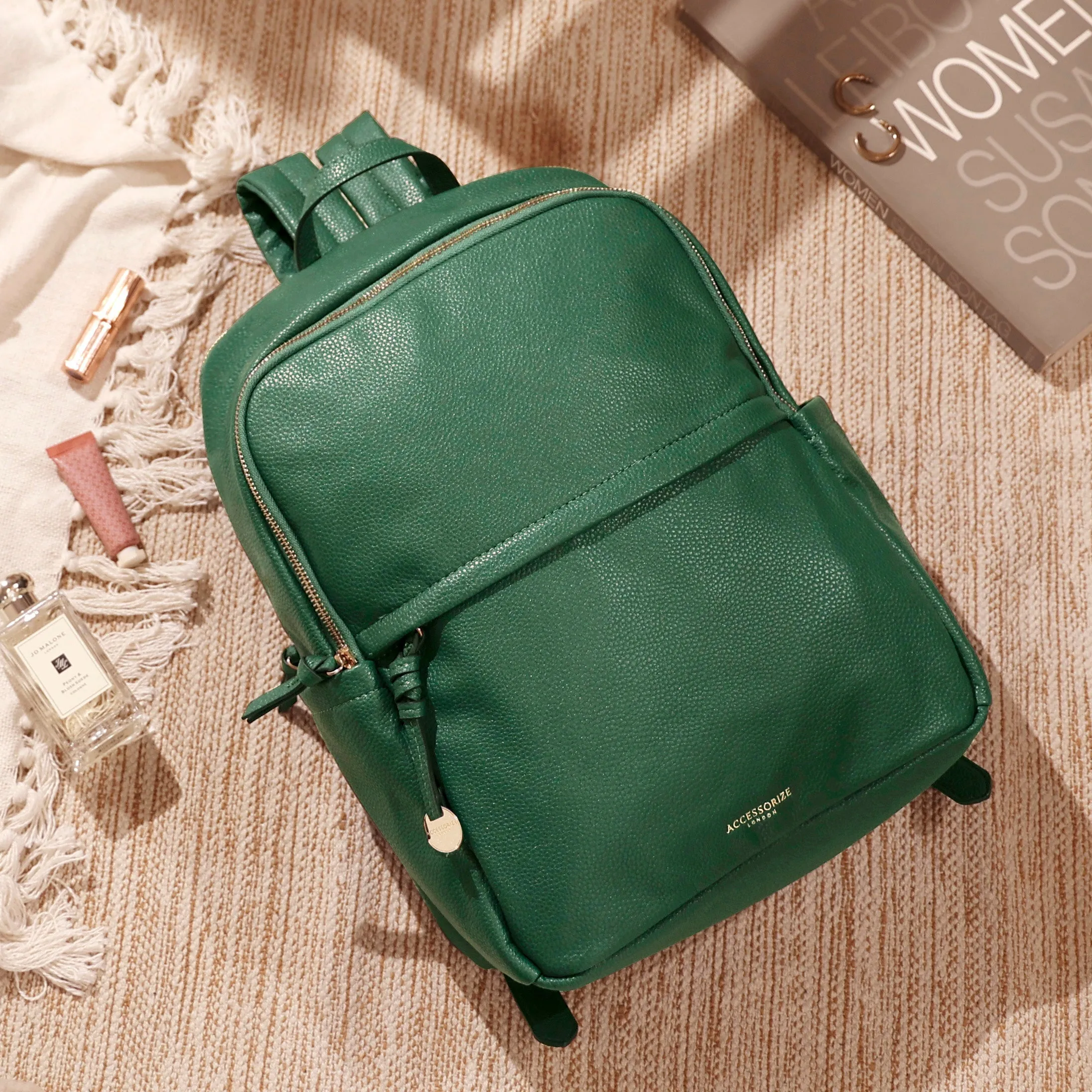 Accessorize London Women's Green Zip Around Backpack