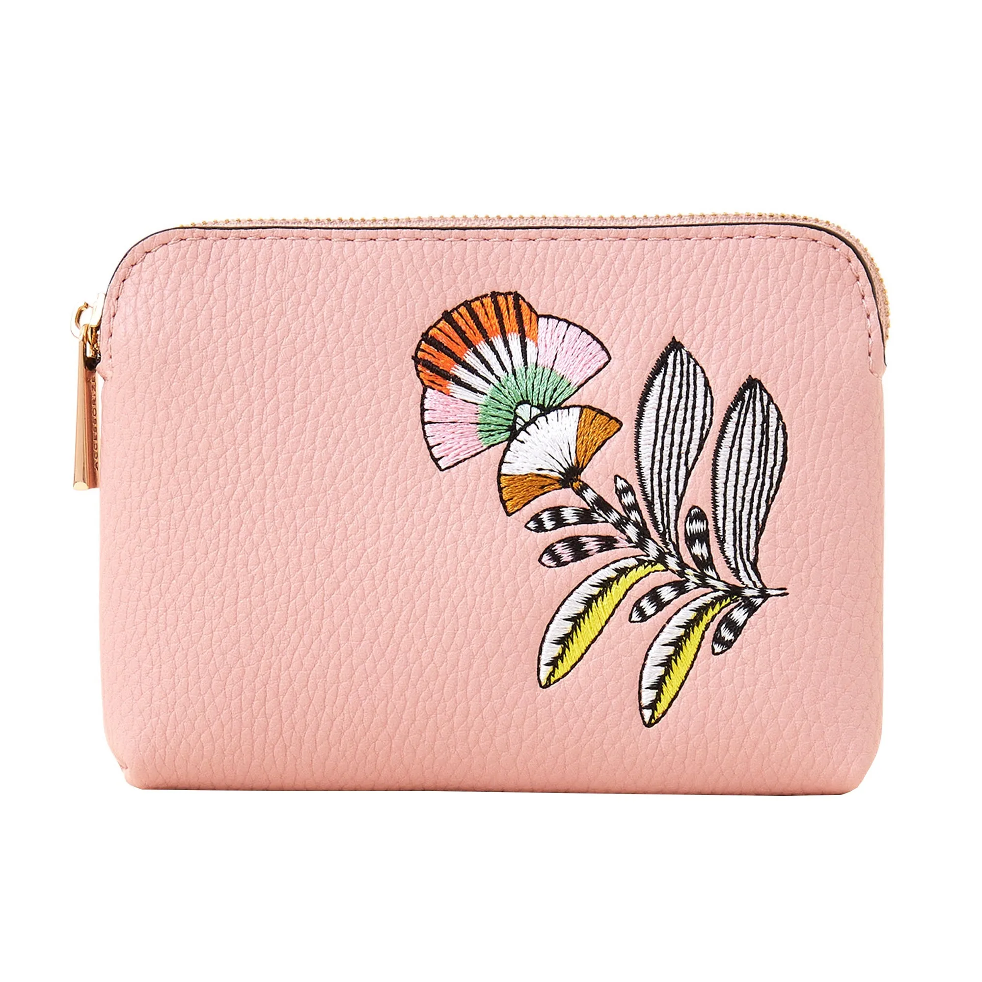 Accessorize London Women's Pink Embroidered Floral Coin Purse