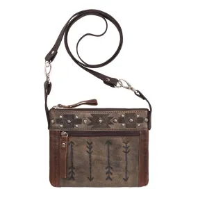 American West Trail Rider Light Brown Leather Hip Crossbody Bag