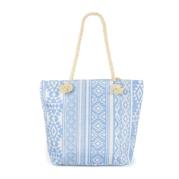 Aztec Beach Tote in Blue