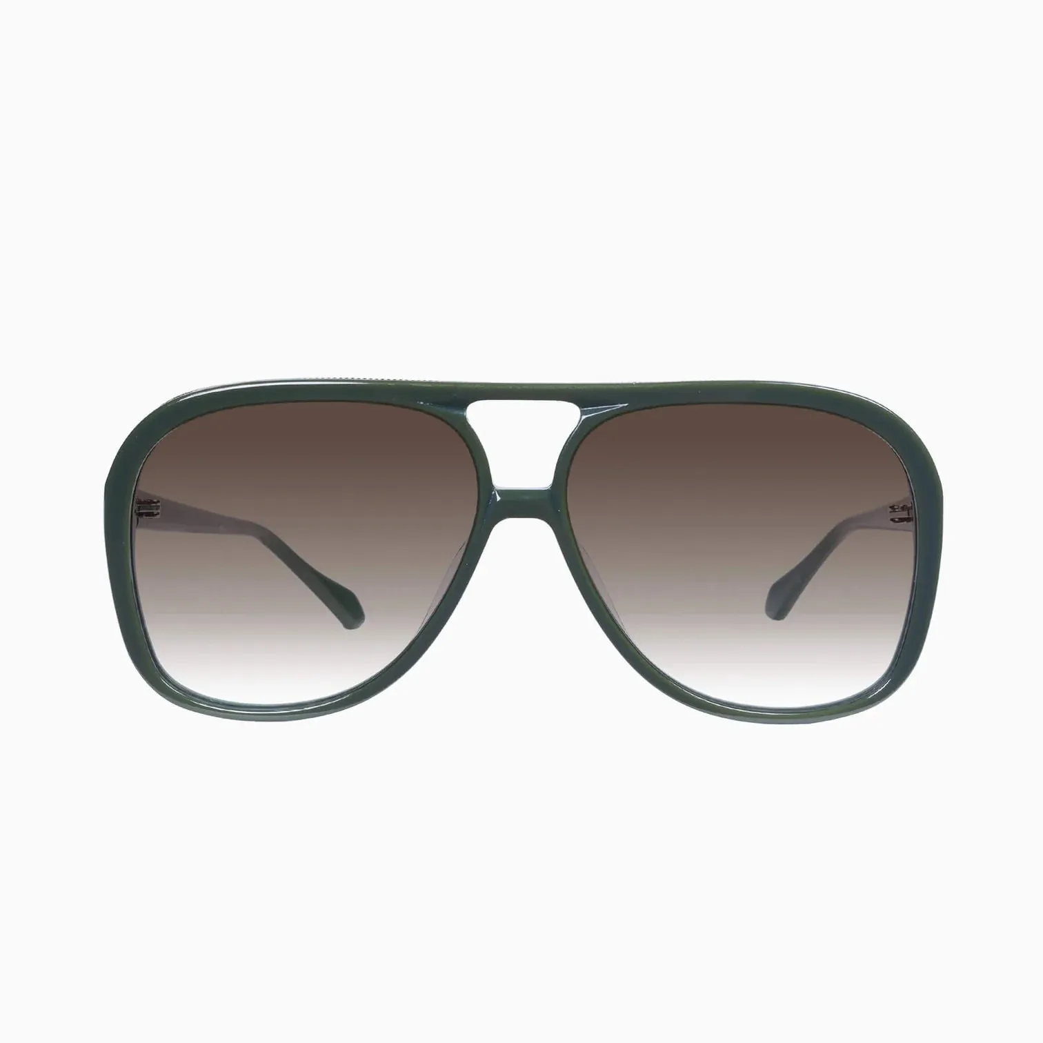 Bang | Sunglasses - Army Green w. Gold Metal / Brown Gradient Lens