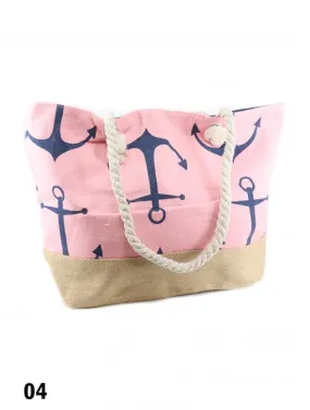 Beach Bag Pink Anchor