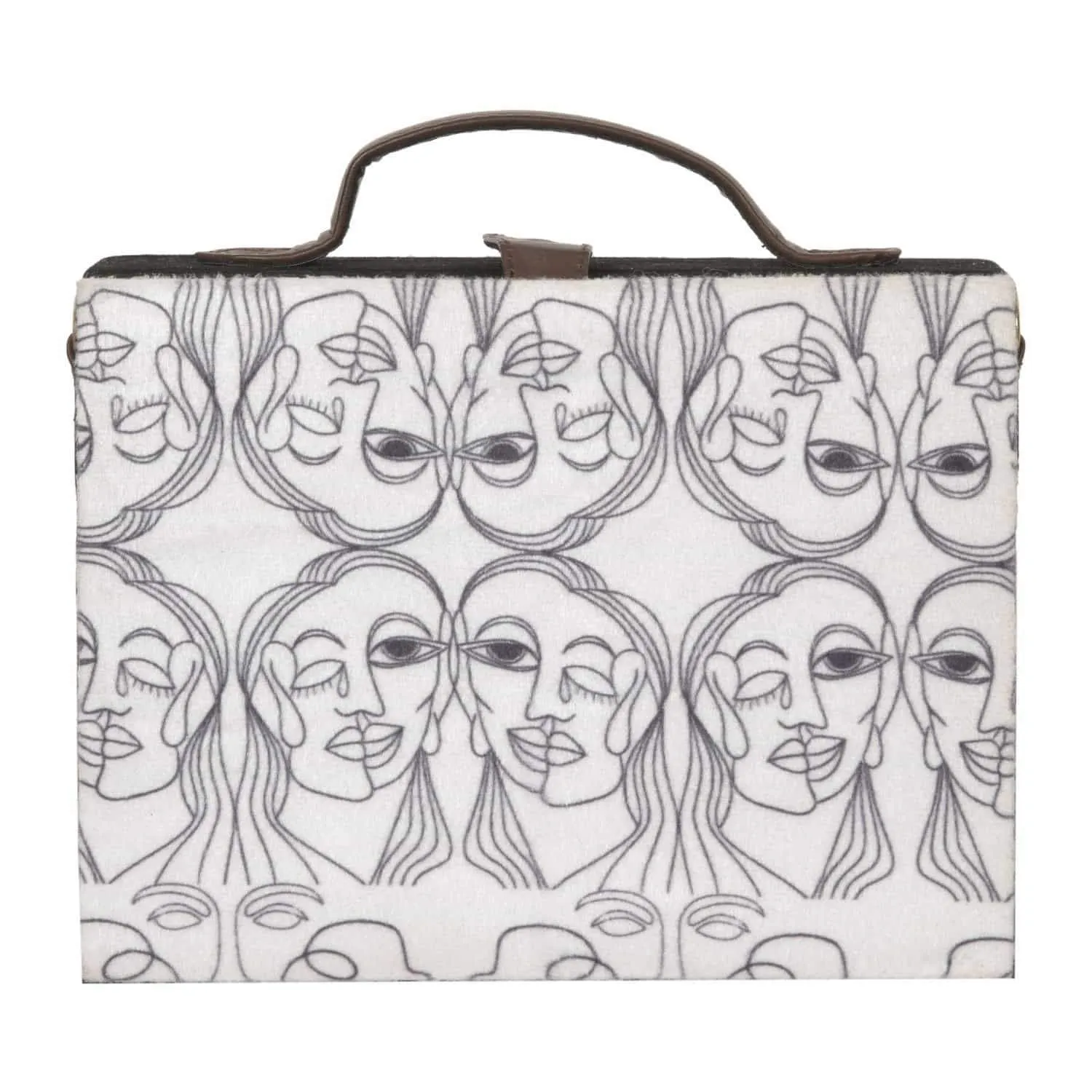 Black and White faces print  Sling Bag for women