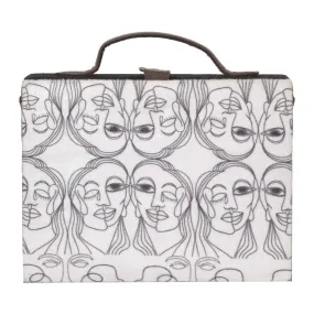 Black and White faces print  Sling Bag for women