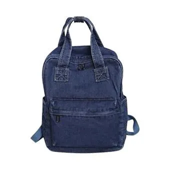 Blue Denim Canvas Casual 20 to 35 Litre Backpack