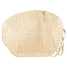 Bottega Veneta Vintage Beige Intrecciato Leather Shoulder Bag