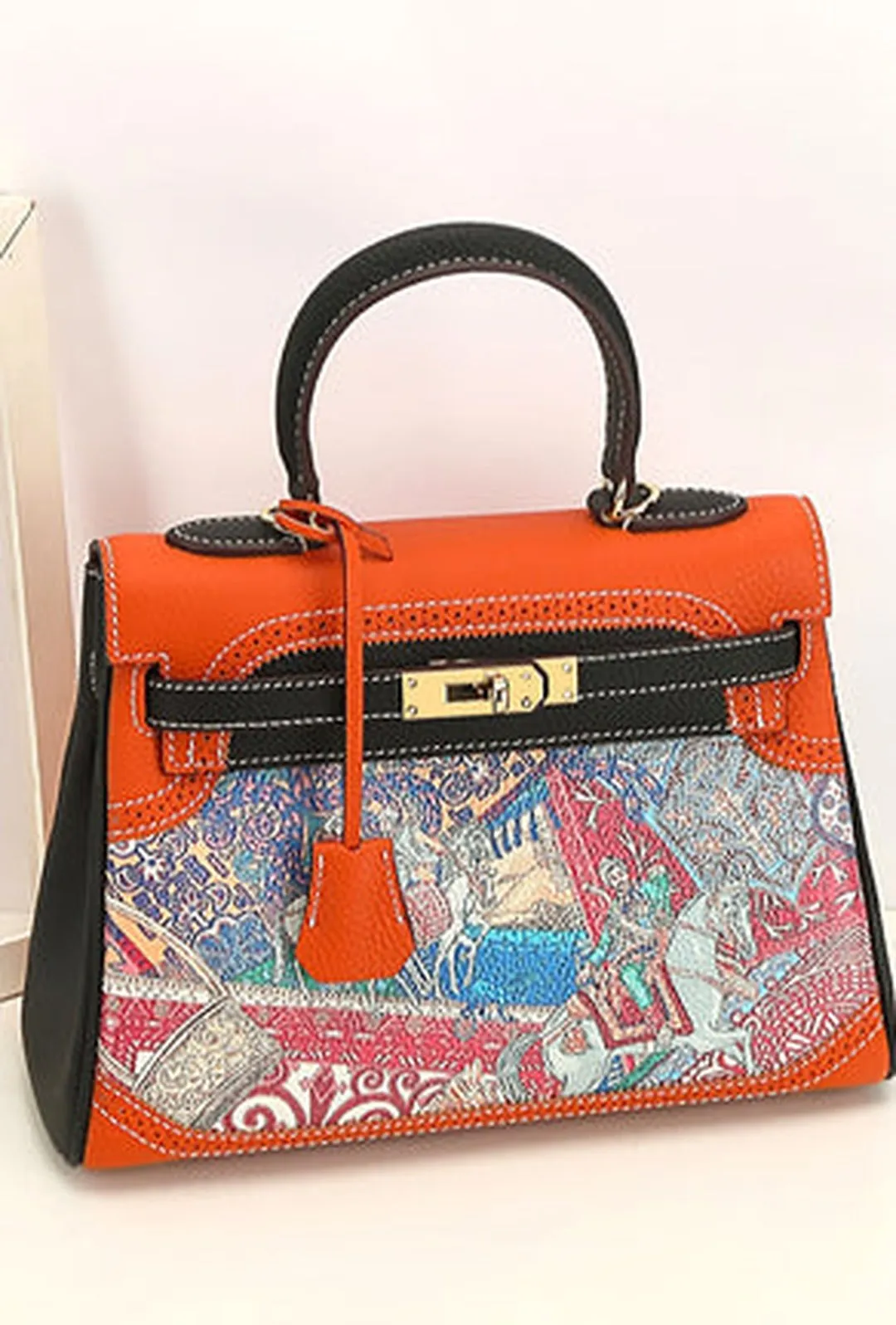 BREANNI - SCARF PRINT KELLY BAG