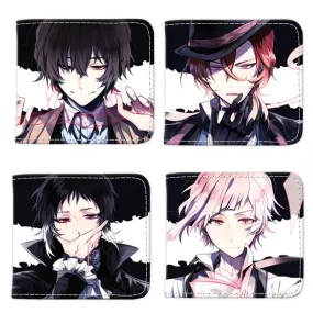 Bungo Stray Dogs Short Wallet PU Leather Card Holder Purse Dazai Osamu Nakahara Chuuya Nakajima Atsushi Ryunosuke Akutagawa Gift