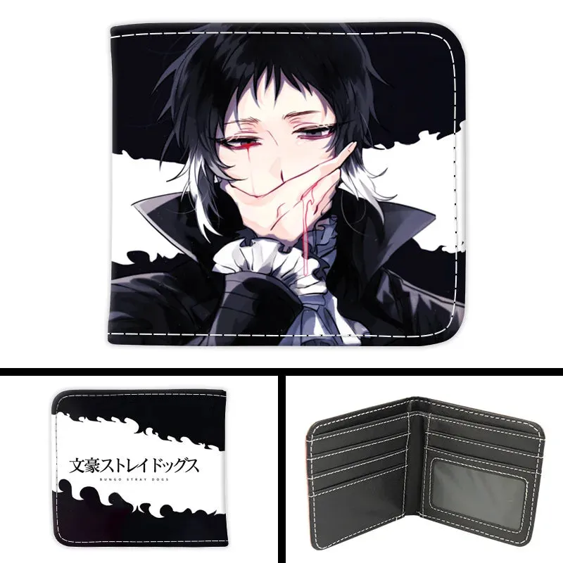 Bungo Stray Dogs Short Wallet PU Leather Card Holder Purse Dazai Osamu Nakahara Chuuya Nakajima Atsushi Ryunosuke Akutagawa Gift