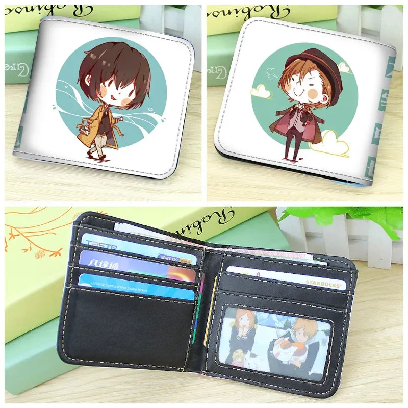 Bungo Stray Dogs Short Wallet PU Leather Card Holder Purse Dazai Osamu Nakahara Chuuya Nakajima Atsushi Ryunosuke Akutagawa Gift