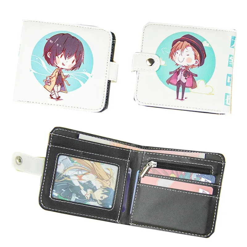 Bungo Stray Dogs Short Wallet PU Leather Card Holder Purse Dazai Osamu Nakahara Chuuya Nakajima Atsushi Ryunosuke Akutagawa Gift