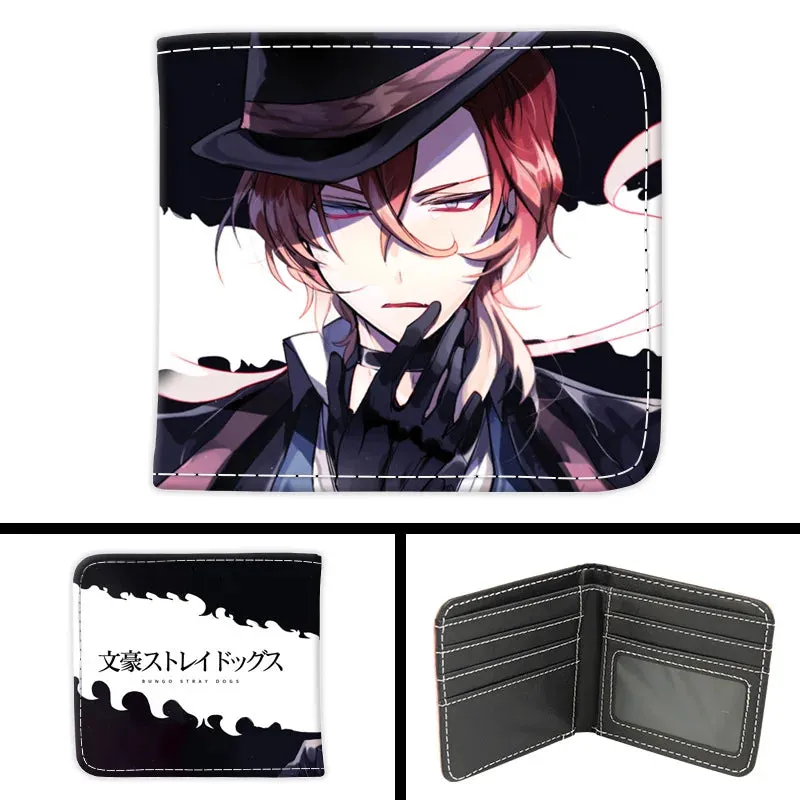 Bungo Stray Dogs Short Wallet PU Leather Card Holder Purse Dazai Osamu Nakahara Chuuya Nakajima Atsushi Ryunosuke Akutagawa Gift