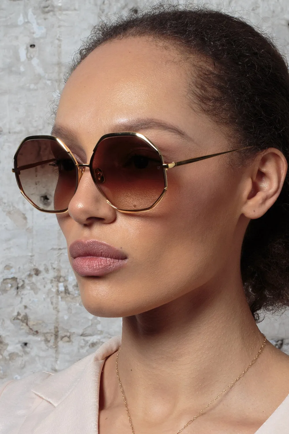 Camila Sunglasses in Yellow Gold