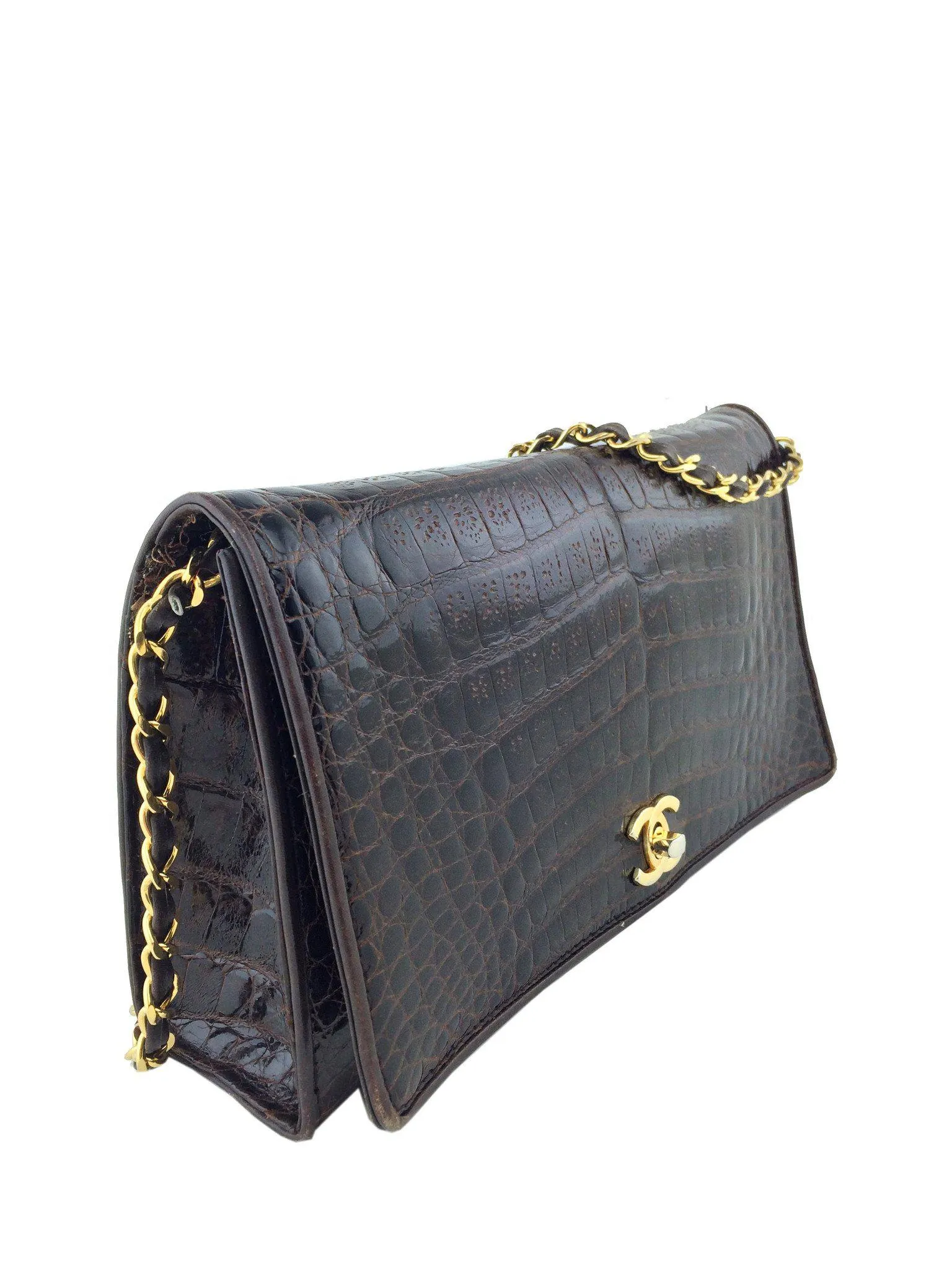 Chanel Vintage Crocodile Flap Shoulder Bag