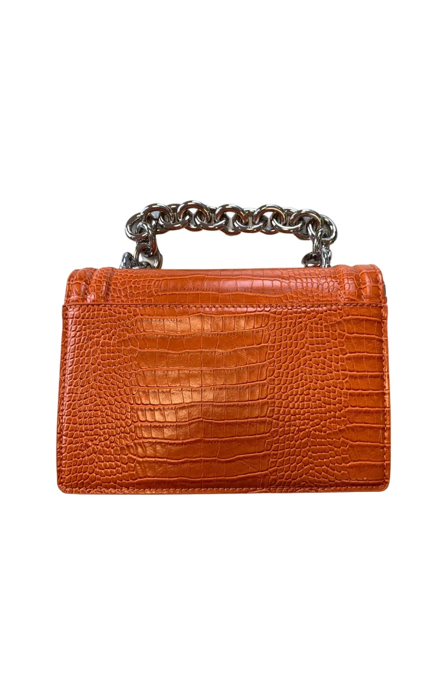 Crocodile Print Handbag in Orange