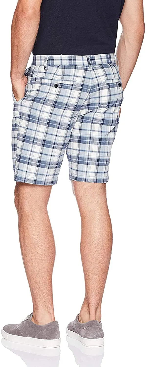 Dockers Men's Classic Fit Stretch Perfect Short, Blue Plaid, 30W