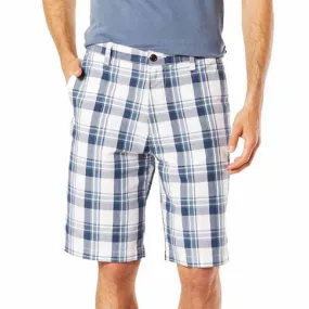 Dockers Men's Classic Fit Stretch Perfect Short, Blue Plaid, 30W