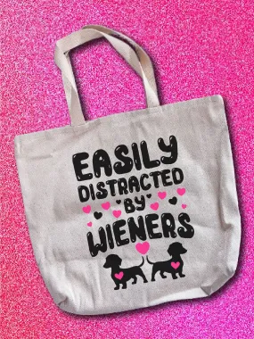 Easily Distracted By Wieners Tote Bag