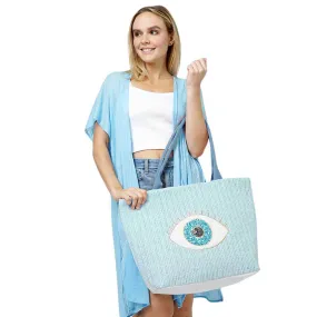 Evil Eye Sequins Tote Bag