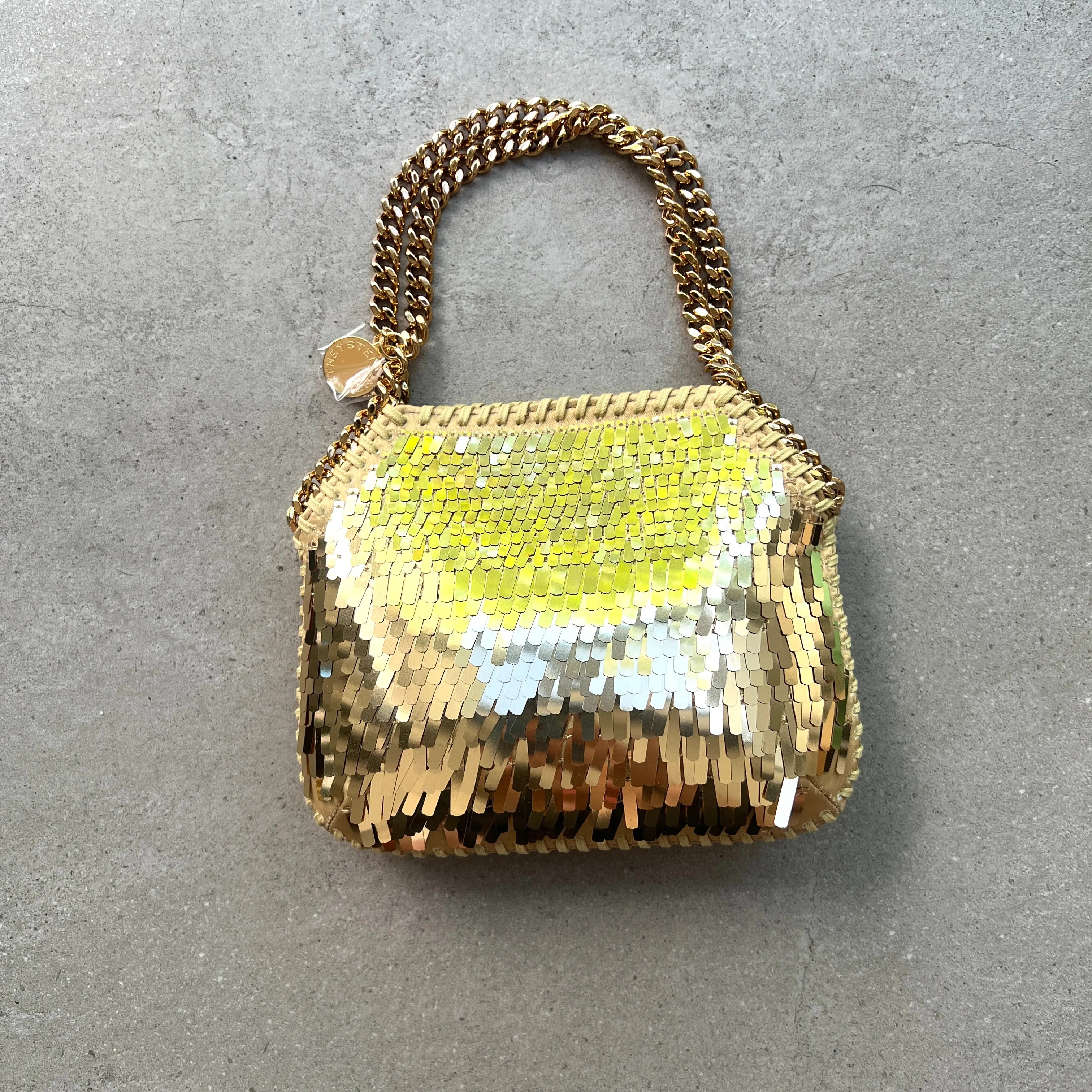 Falabella Mini Evening, Gold Small Paillette