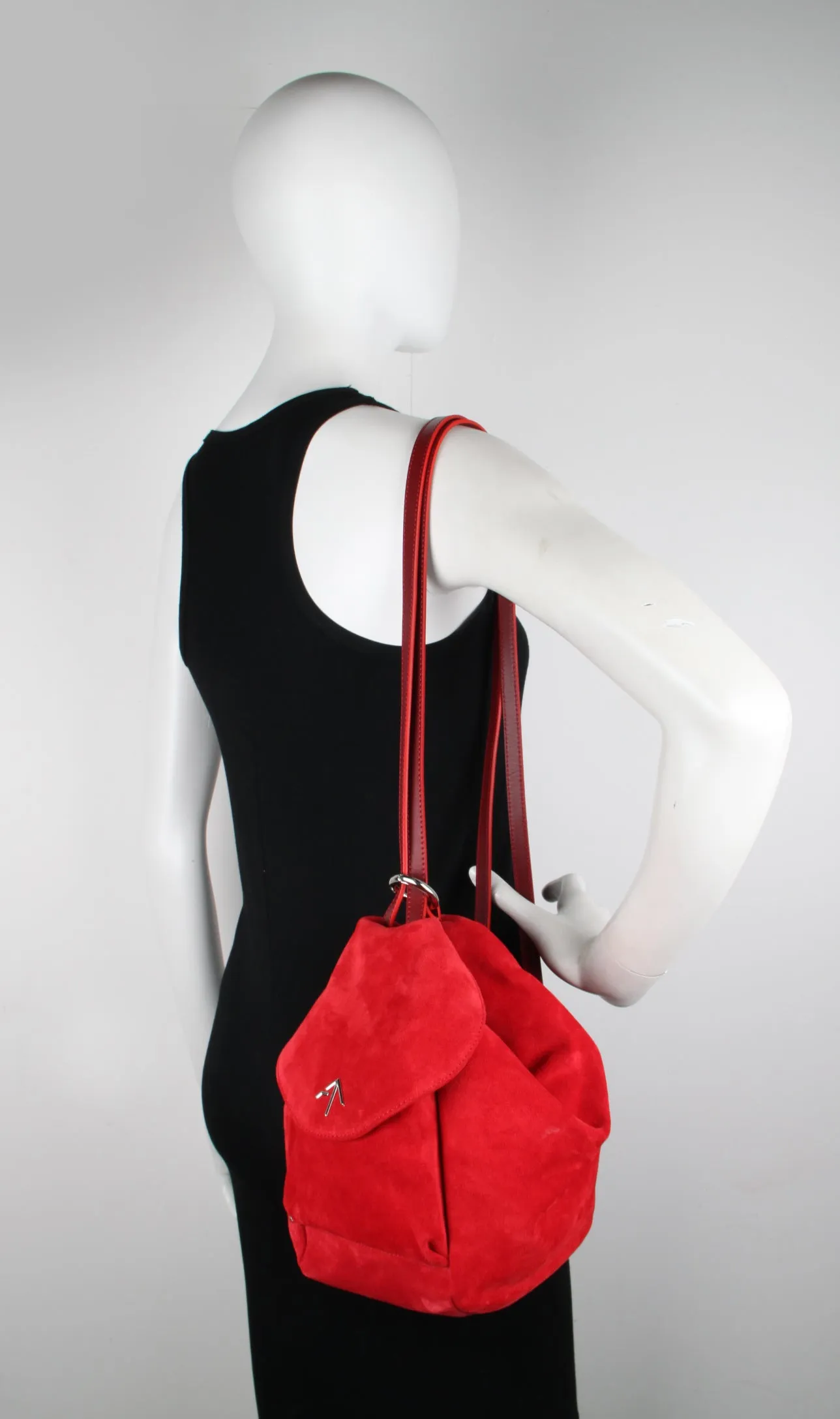 Fernweh Backpack Suede, Red