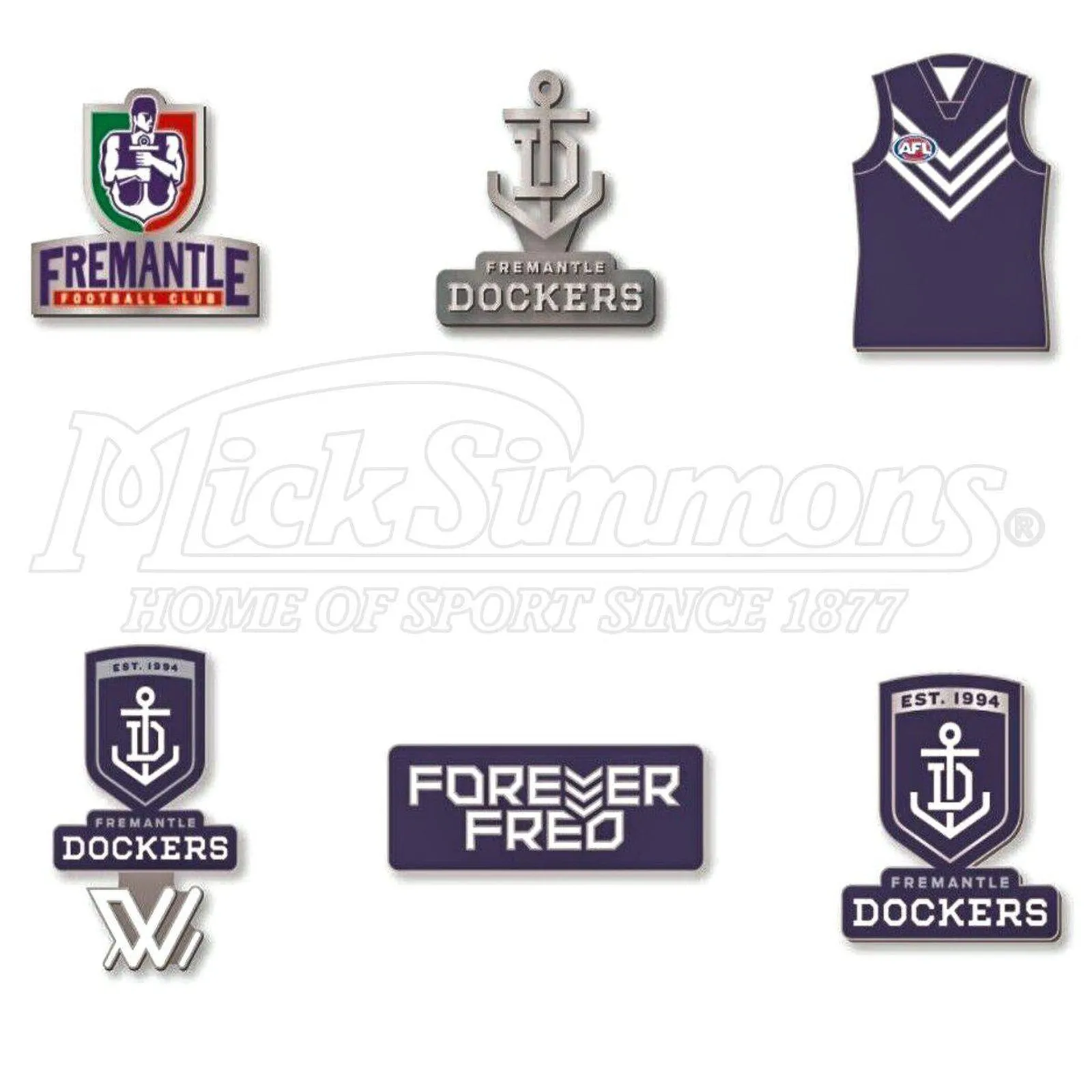 Fremantle Dockers AFL Evolution Series Collection Team Metal Logo Pin Set Badge