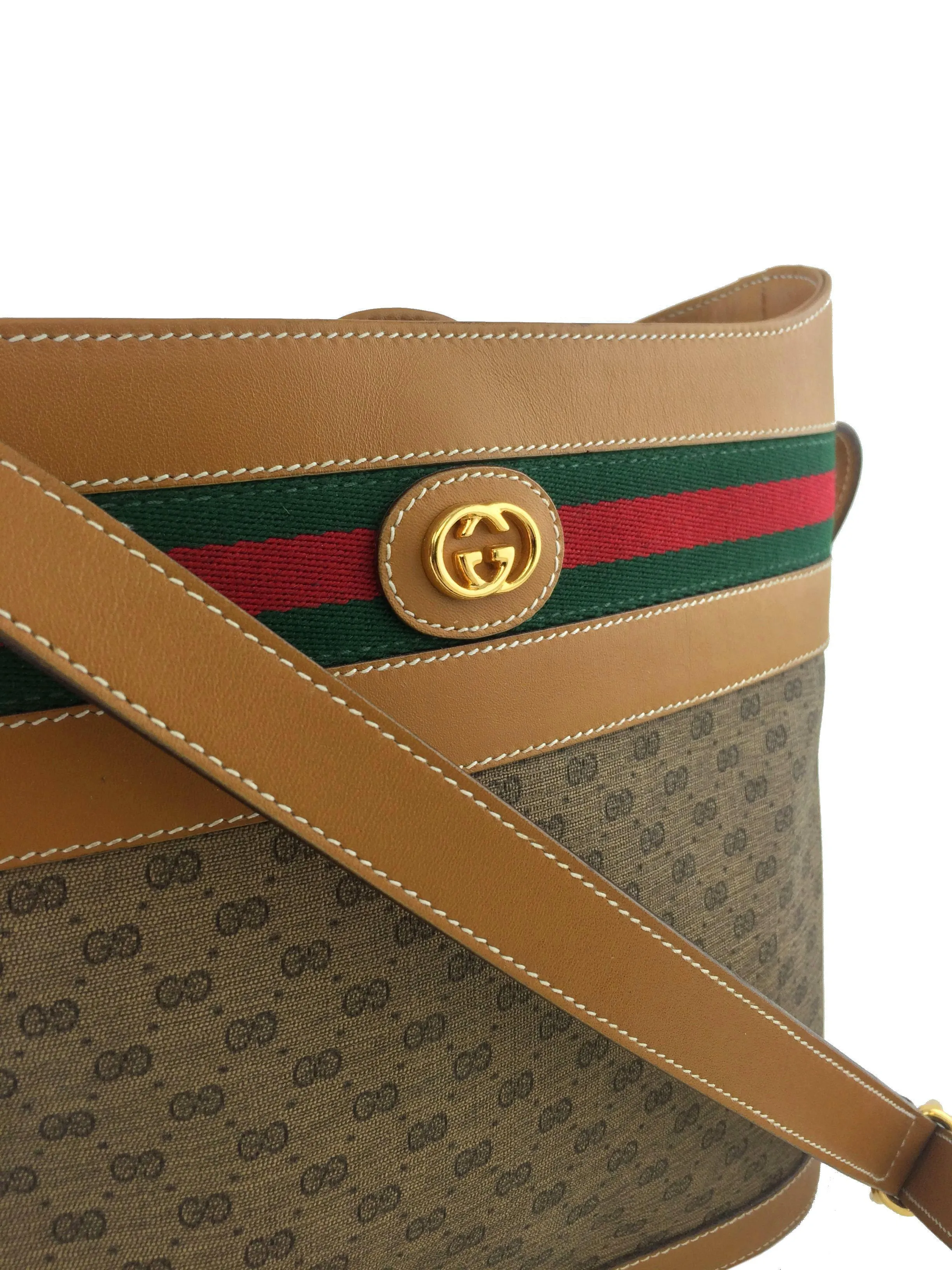 Gucci Vintage GG Monogram Web Shoulder Bag