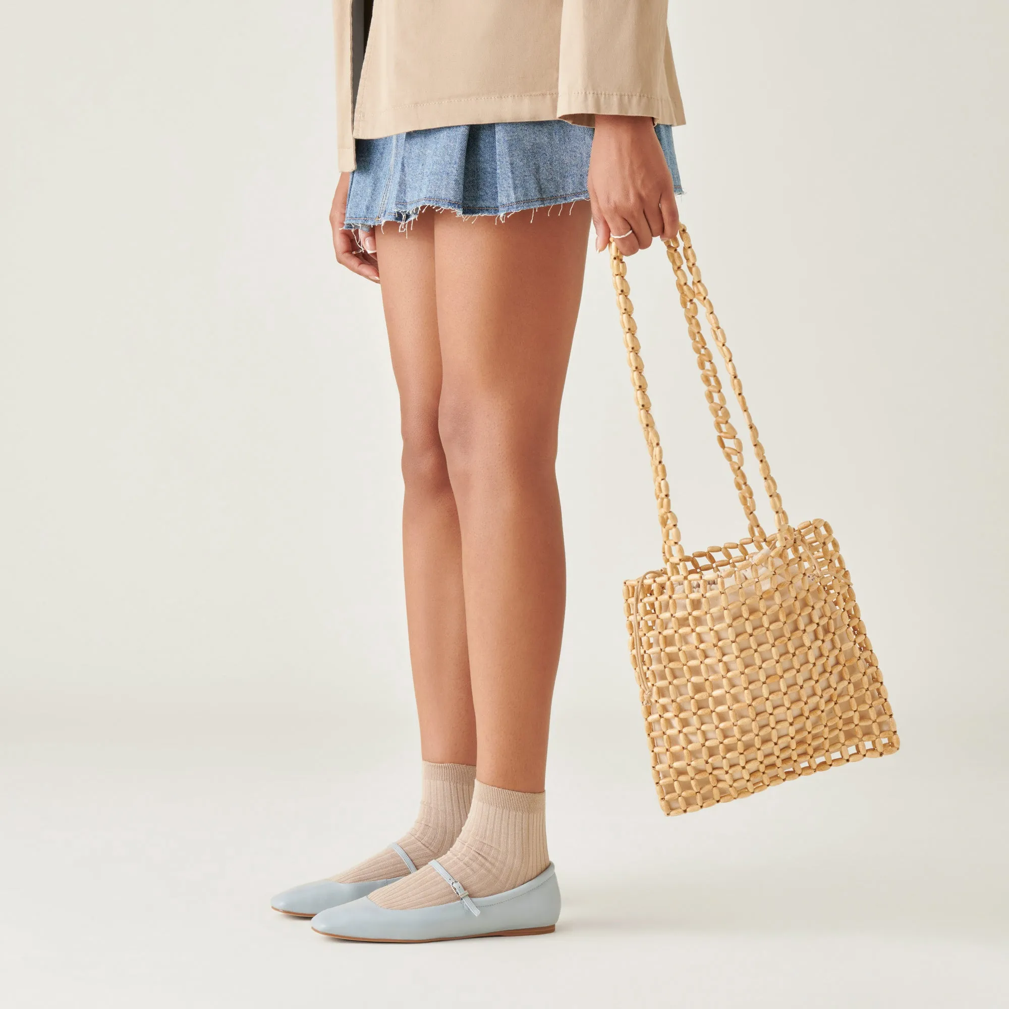 HANNAH SHOULDER BAG NATURAL WOOD