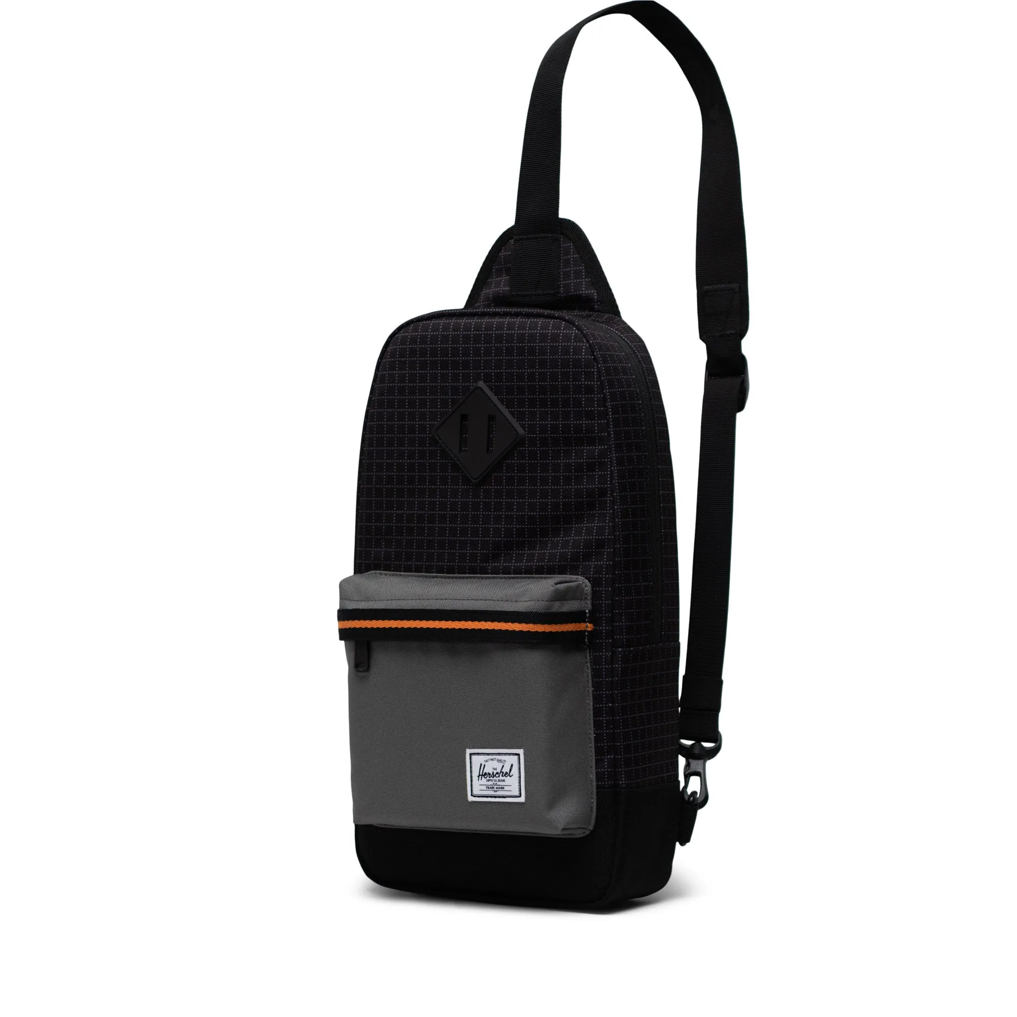 Herschel Heritage Shoulder Bag Black Grid/Gargoyle/Sun Orange