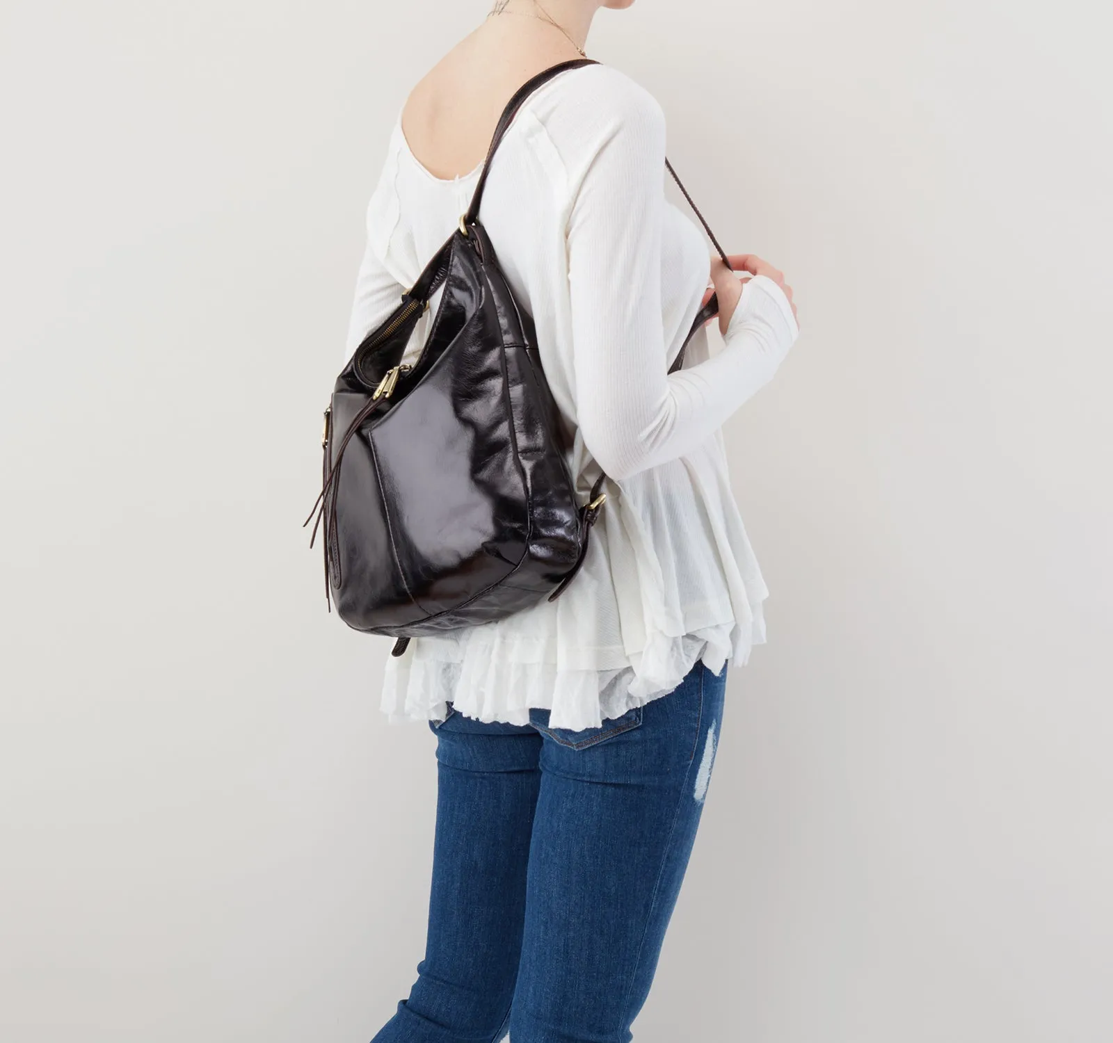 Hobo Merrin Convertible Shoulder Backpack Bag in Black