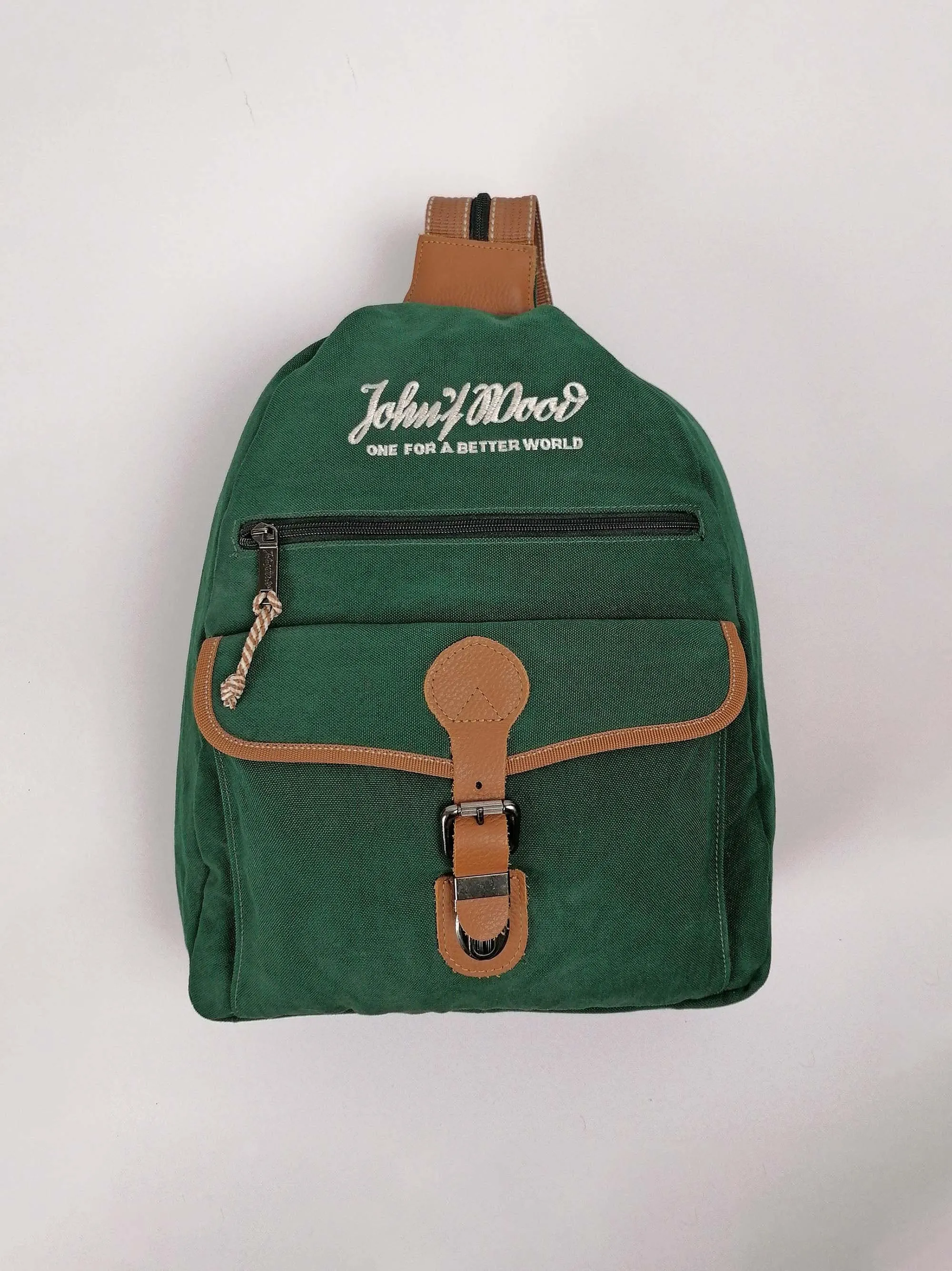 John F Woods Green Canvas Rucksack