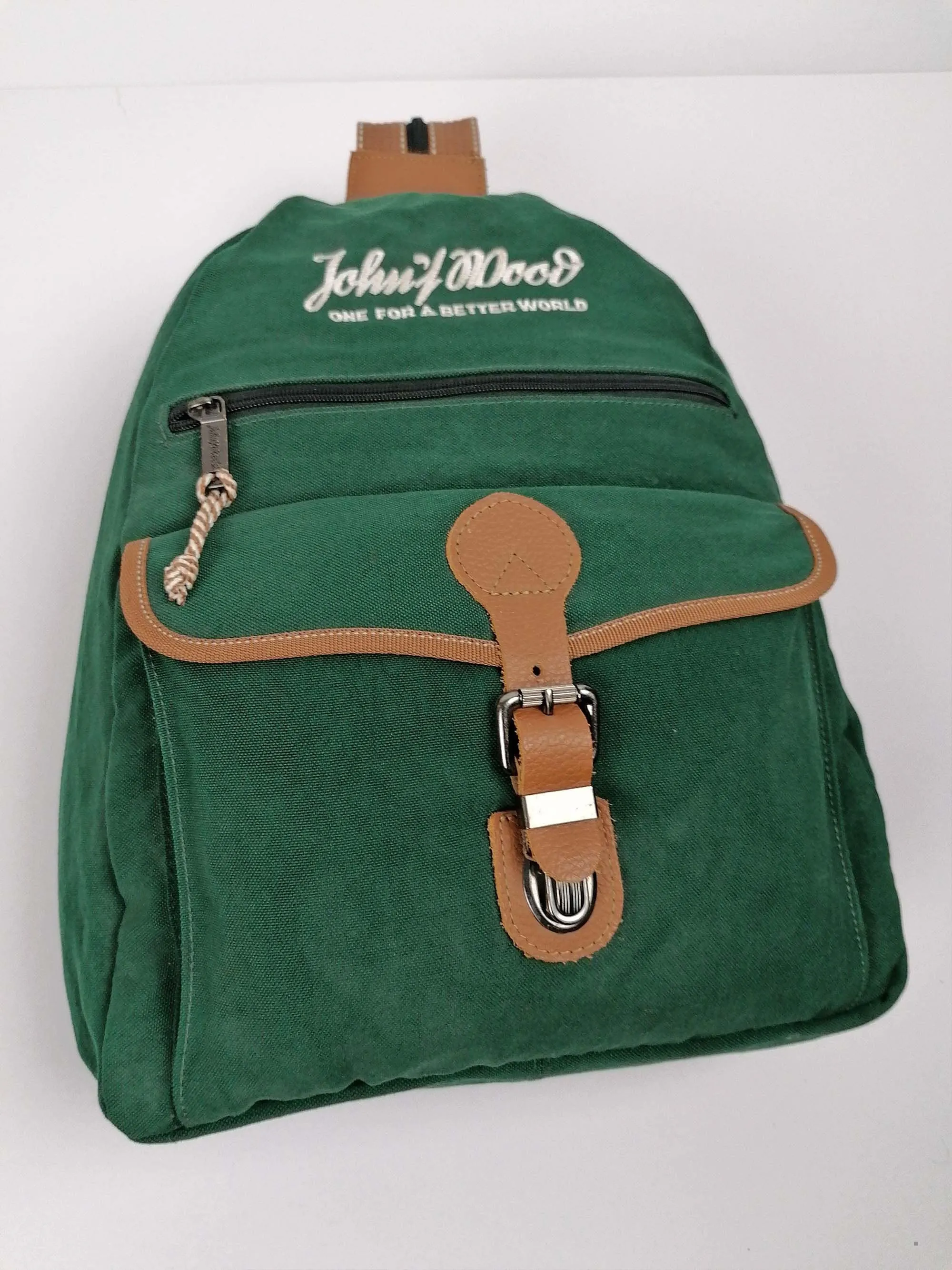 John F Woods Green Canvas Rucksack