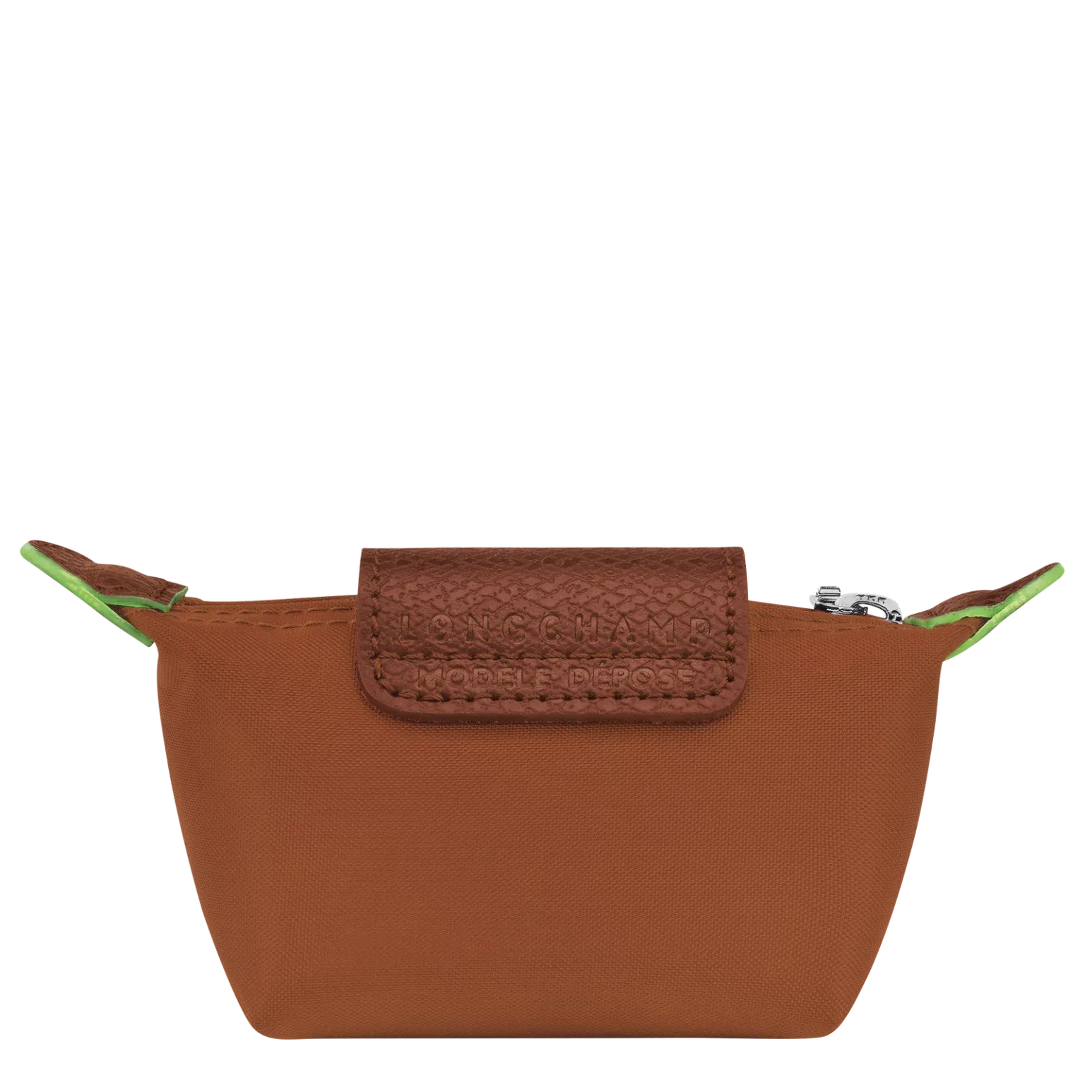 Longchamp Le Pliage Green Coin Purse Cognac Canvas