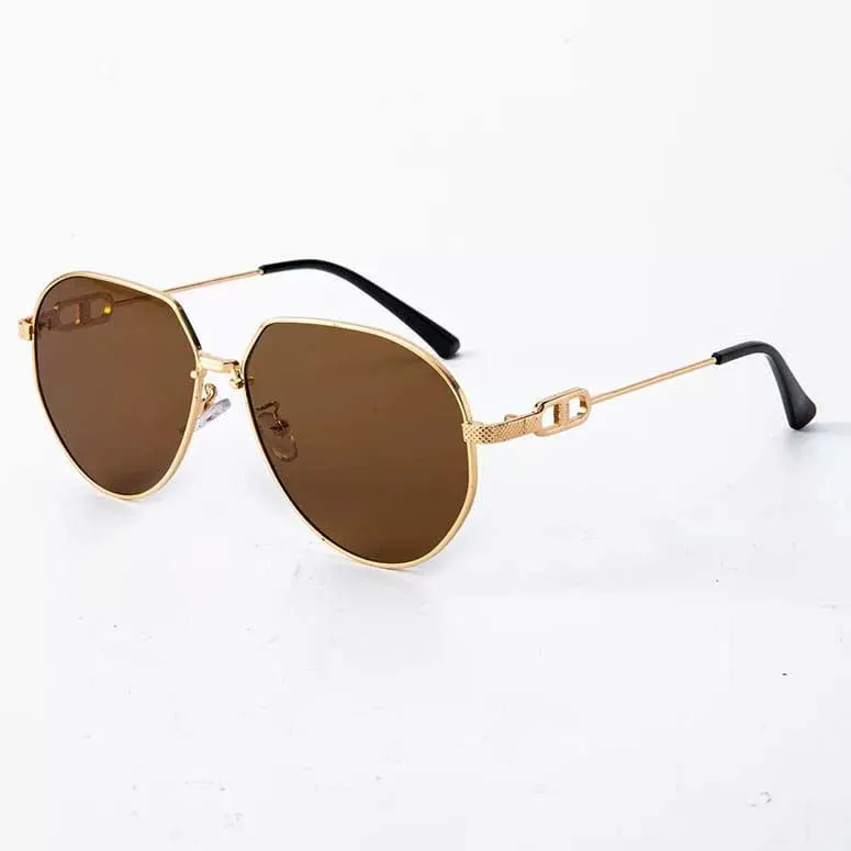 Metal Frame Irregular Sunglasses