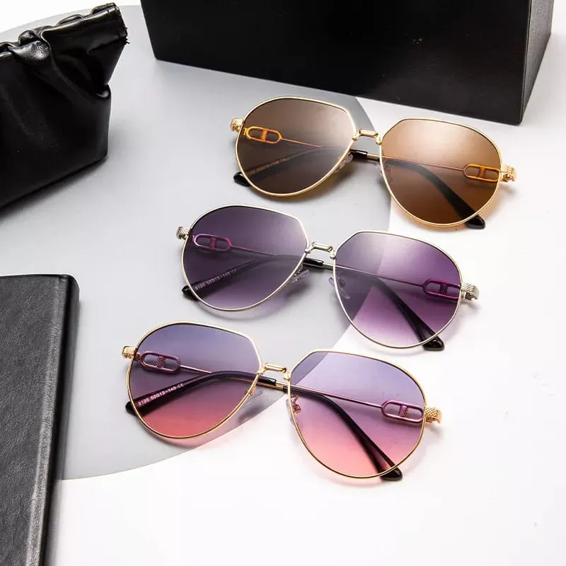 Metal Frame Irregular Sunglasses