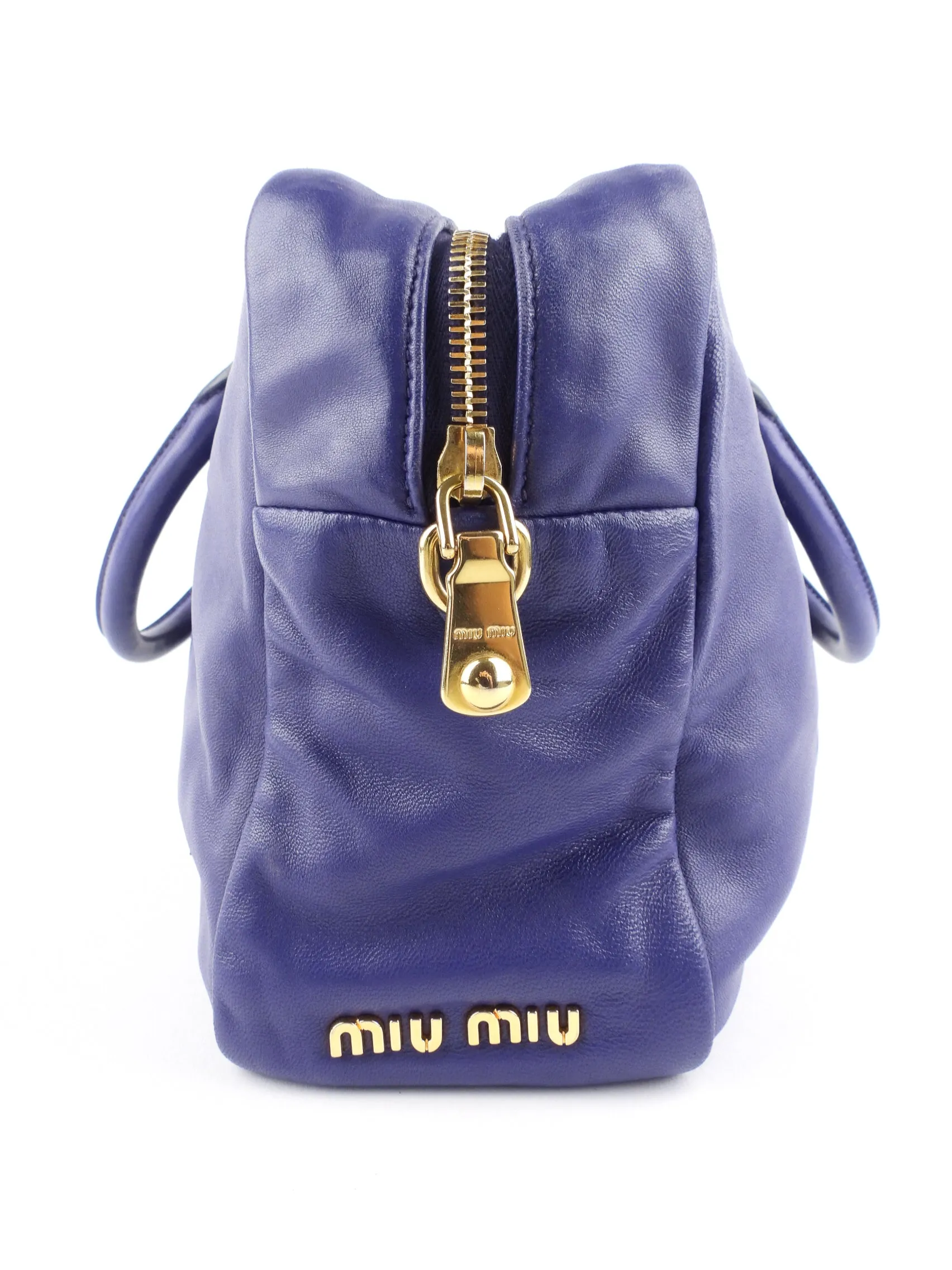 Miu Miu Purple Leather Two Way Handbag