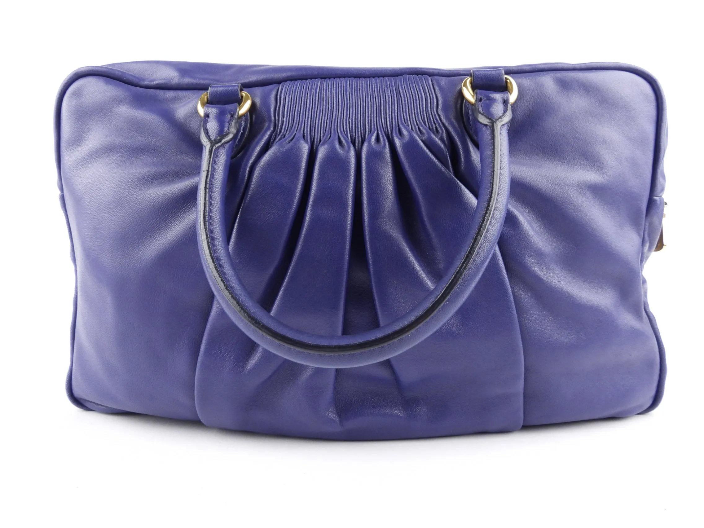 Miu Miu Purple Leather Two Way Handbag