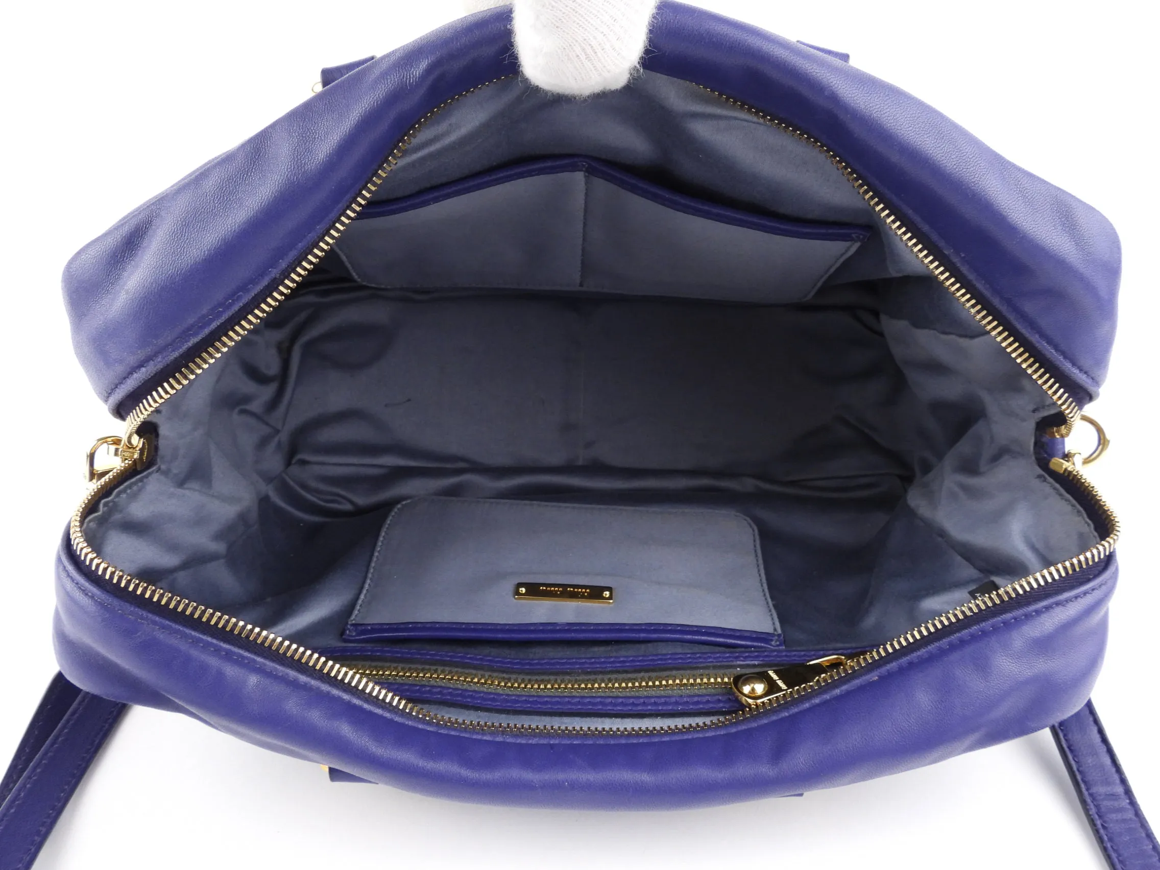 Miu Miu Purple Leather Two Way Handbag