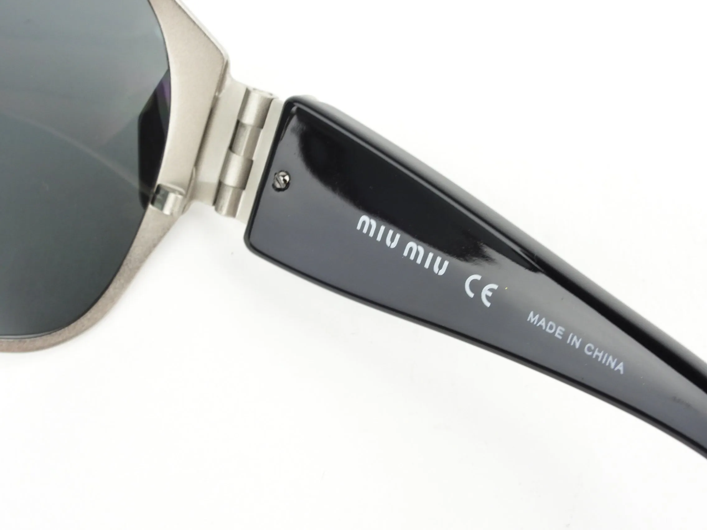 Miu Miu Vintage Black and Silvertone Metal Frame Sunglasses SMU60G