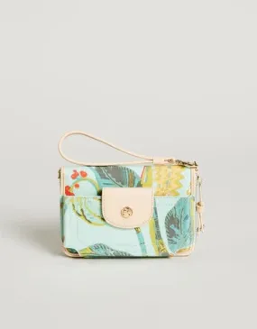 Multi Phone Wallet - Queenie Tropical Floral Sea Foam