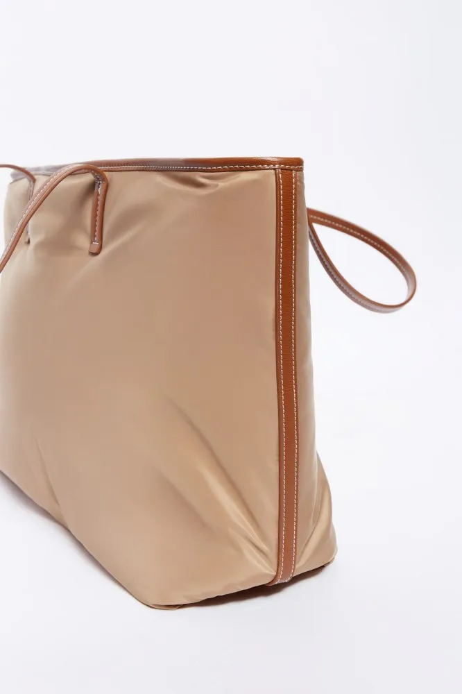 Nylon Maxi Shopper - Camel