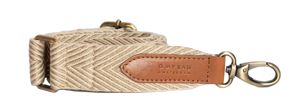 O My Bag - Sand Webbing Strap Cognac leather