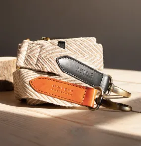 O My Bag - Sand Webbing Strap Cognac leather