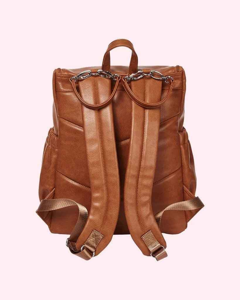 OiOi Signature Nappy Backpack - Tan Vegan Leather