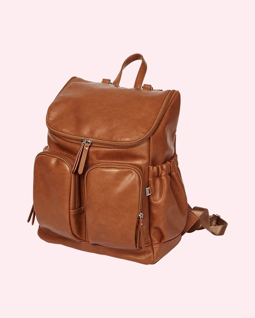 OiOi Signature Nappy Backpack - Tan Vegan Leather