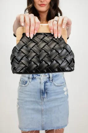 On My Way Woven Bag in Black