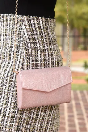 PINK METALLIC CLUTCH